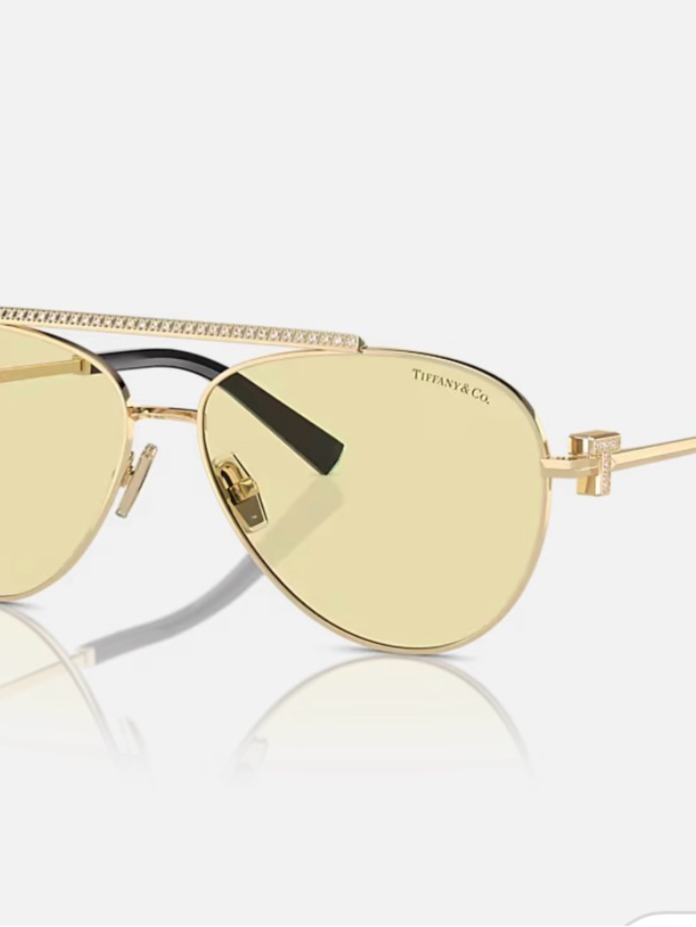Tiffany & Co. Gold Frame Sunglasses with Yellow Lenses